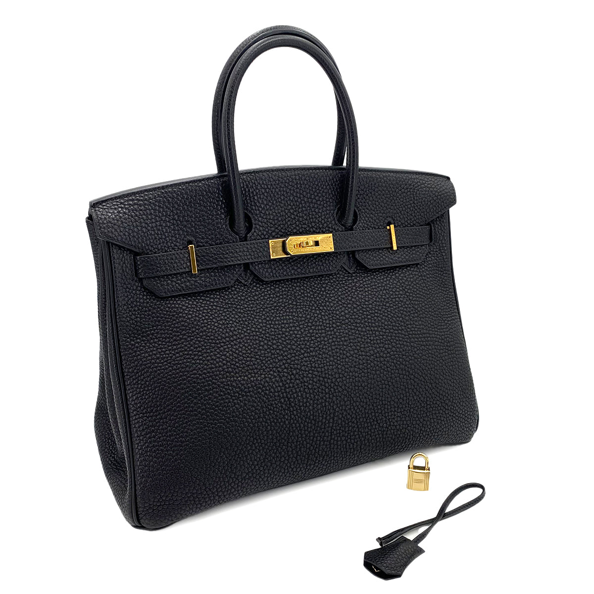 HERMES BIRKIN 35 BLACK TOGO HAND BAG □G 90242654