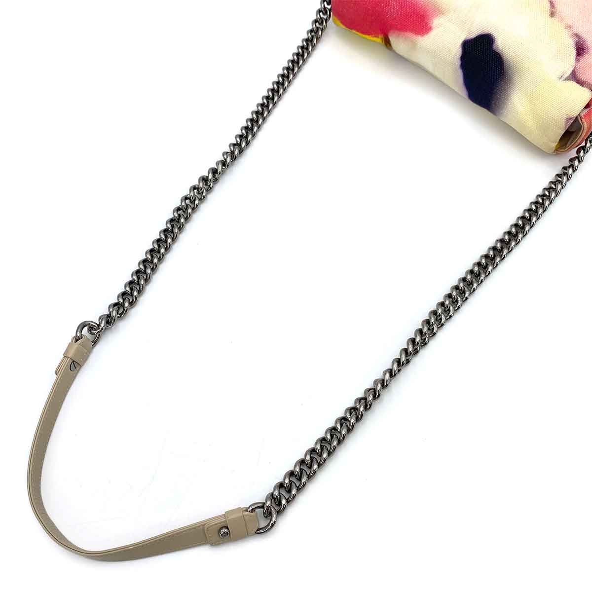 CHANEL EMBROIDERY GRAFFITI CHAIN SHOULDER BAG FLORA CANVAS 90242656