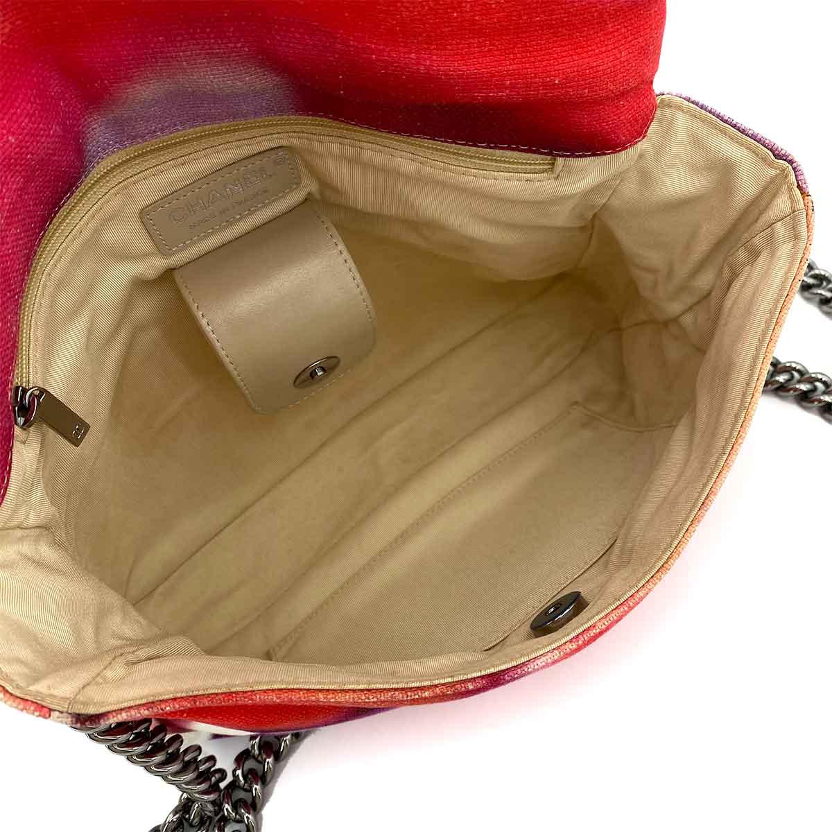 CHANEL EMBROIDERY GRAFFITI CHAIN SHOULDER BAG FLORA CANVAS 90242656