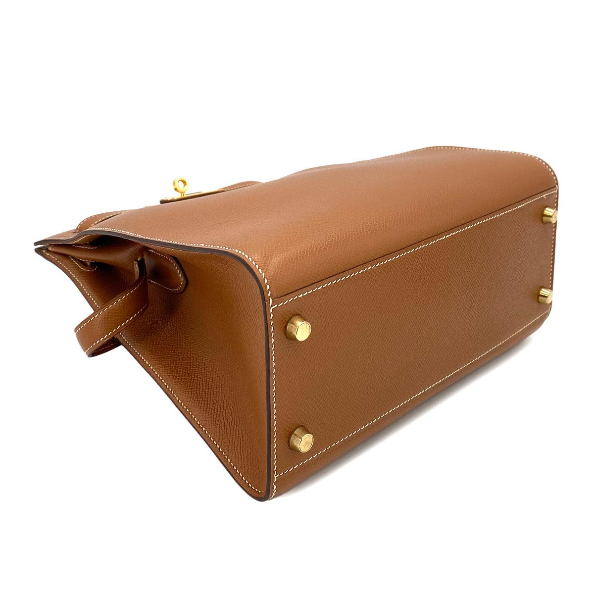 HERMES KELLY SPORTS GOLD COUCHEVEL SHOULDER BAG □B 90242658