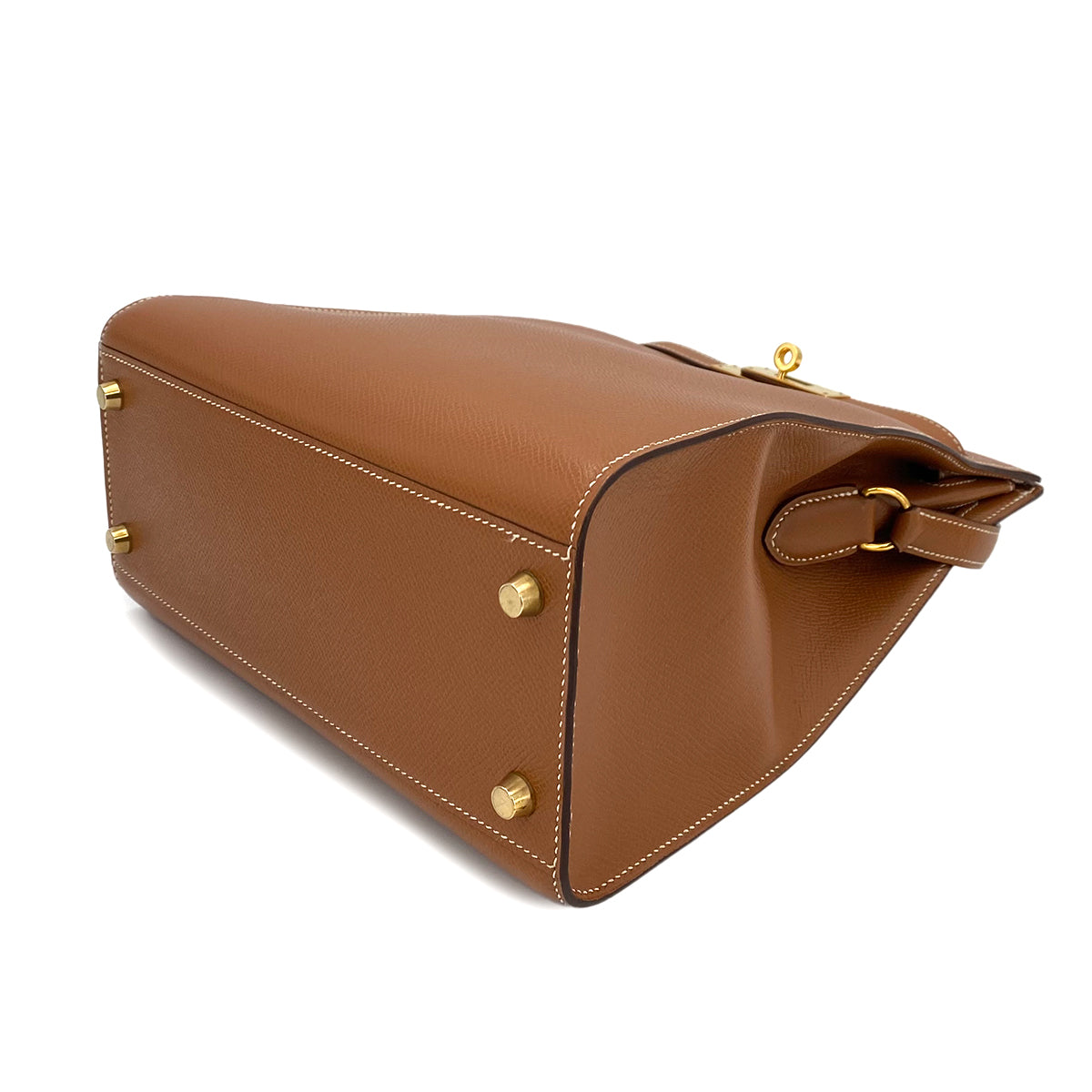 HERMES KELLY SPORTS GOLD COUCHEVEL SHOULDER BAG □B 90242658