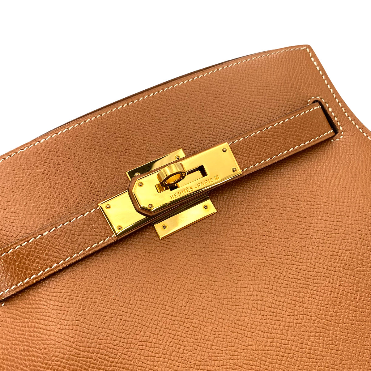 HERMES KELLY SPORTS GOLD COUCHEVEL SHOULDER BAG □B 90242658