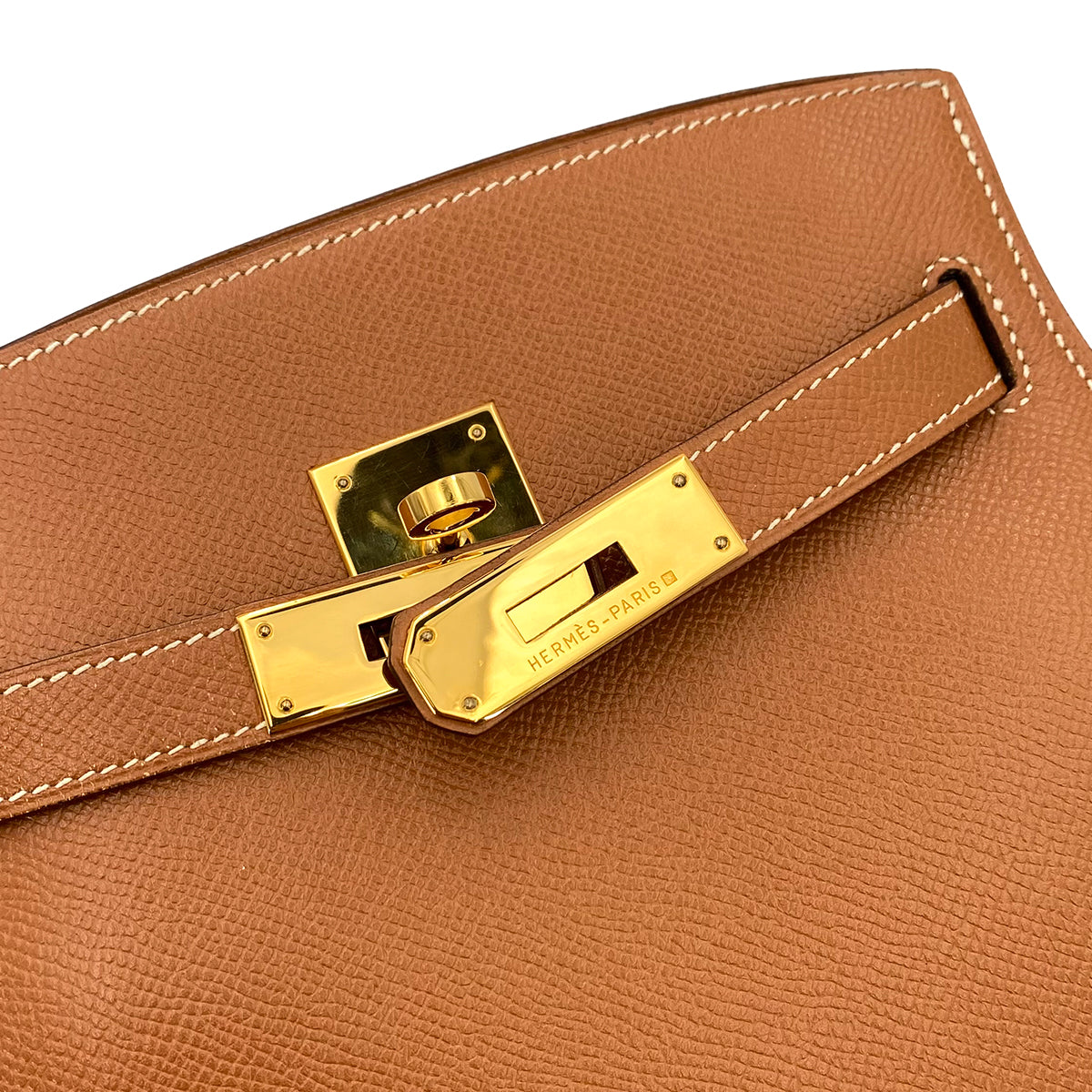 HERMES KELLY SPORTS GOLD COUCHEVEL SHOULDER BAG □B 90242658