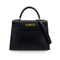 HERMES KELLY 28 SELLIER BLACK ARDENNES HAND SHOULDER BAG □A 90242663 - PURPOSE