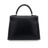 HERMES KELLY 28 SELLIER BLACK ARDENNES HAND SHOULDER BAG □A 90242663 - PURPOSE