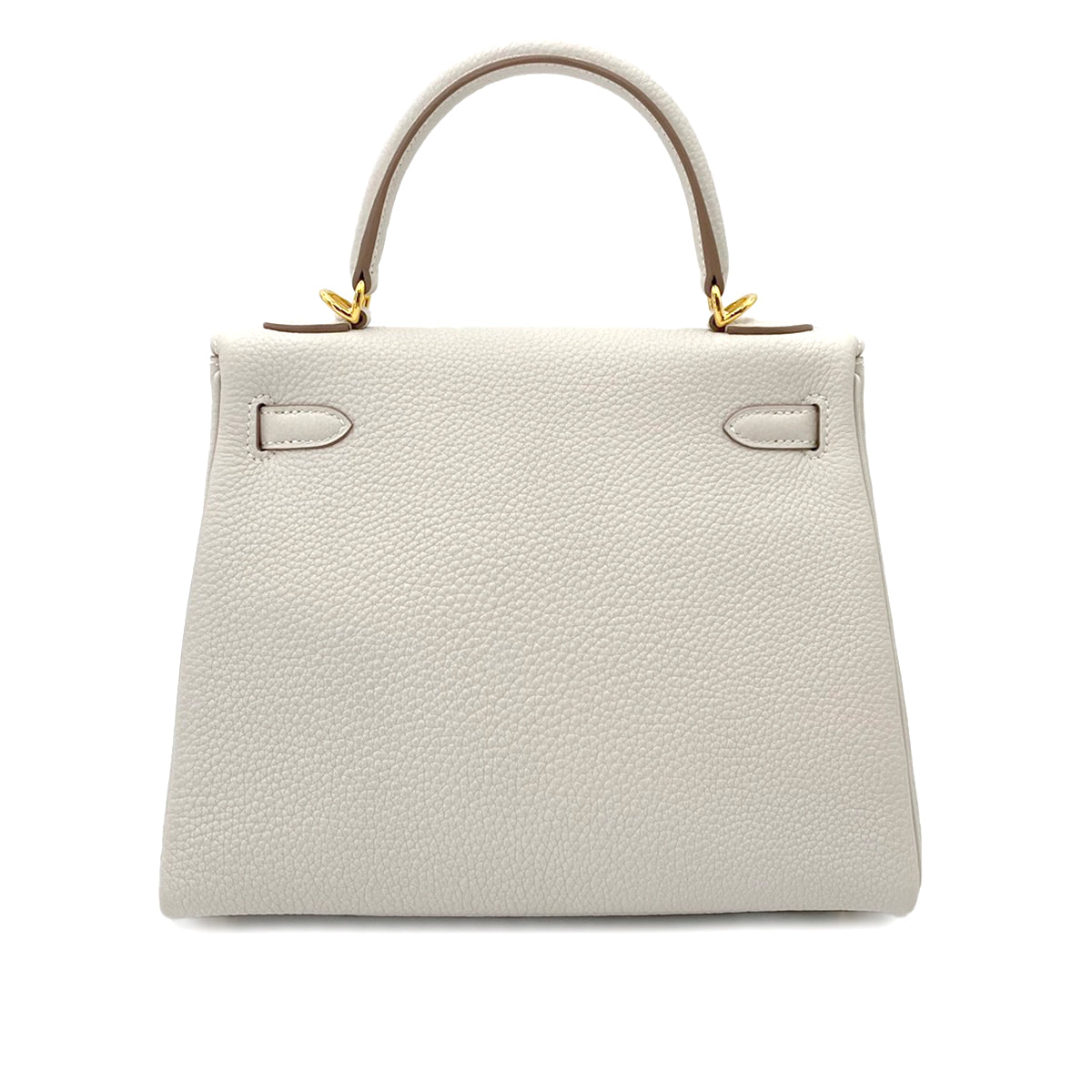 HERMES KELLY 25 RETOURNE GRIS PERLE TOGO HAND SHOULDER BAG B 90242675