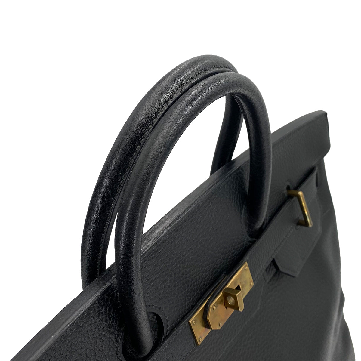 HERMES HAUT A COURROIES 40 BLACK FJORD HAND BAG 〇W 90242902