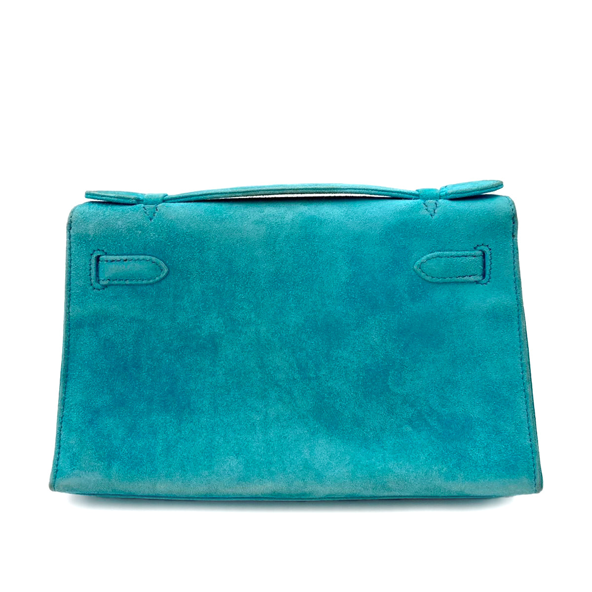 HERMES KELLY POCHETTE SELLIER TURQUOISE DEBRIS HAND BAG □I 90242905
