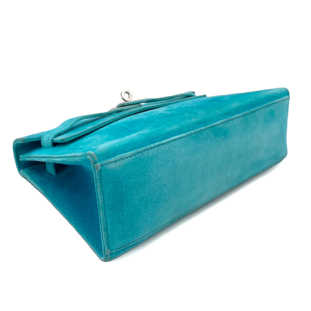 HERMES KELLY POCHETTE SELLIER TURQUOISE DEBRIS HAND BAG □I 90242905