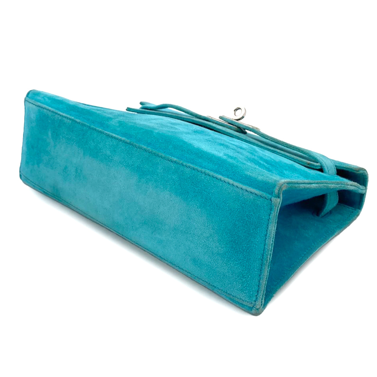 HERMES KELLY POCHETTE SELLIER TURQUOISE DEBRIS HAND BAG □I 90242905