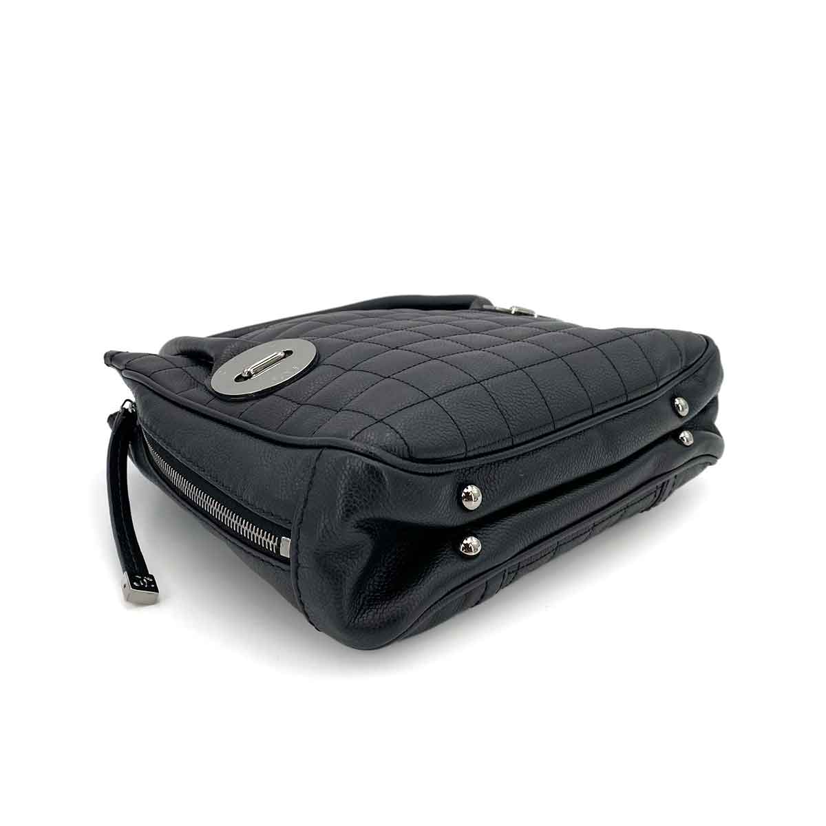 CHANEL VINTAGE CHOCOLATE BAR BUTTON HAND BAG BLACK CAVIAR SKIN SHW 90242908