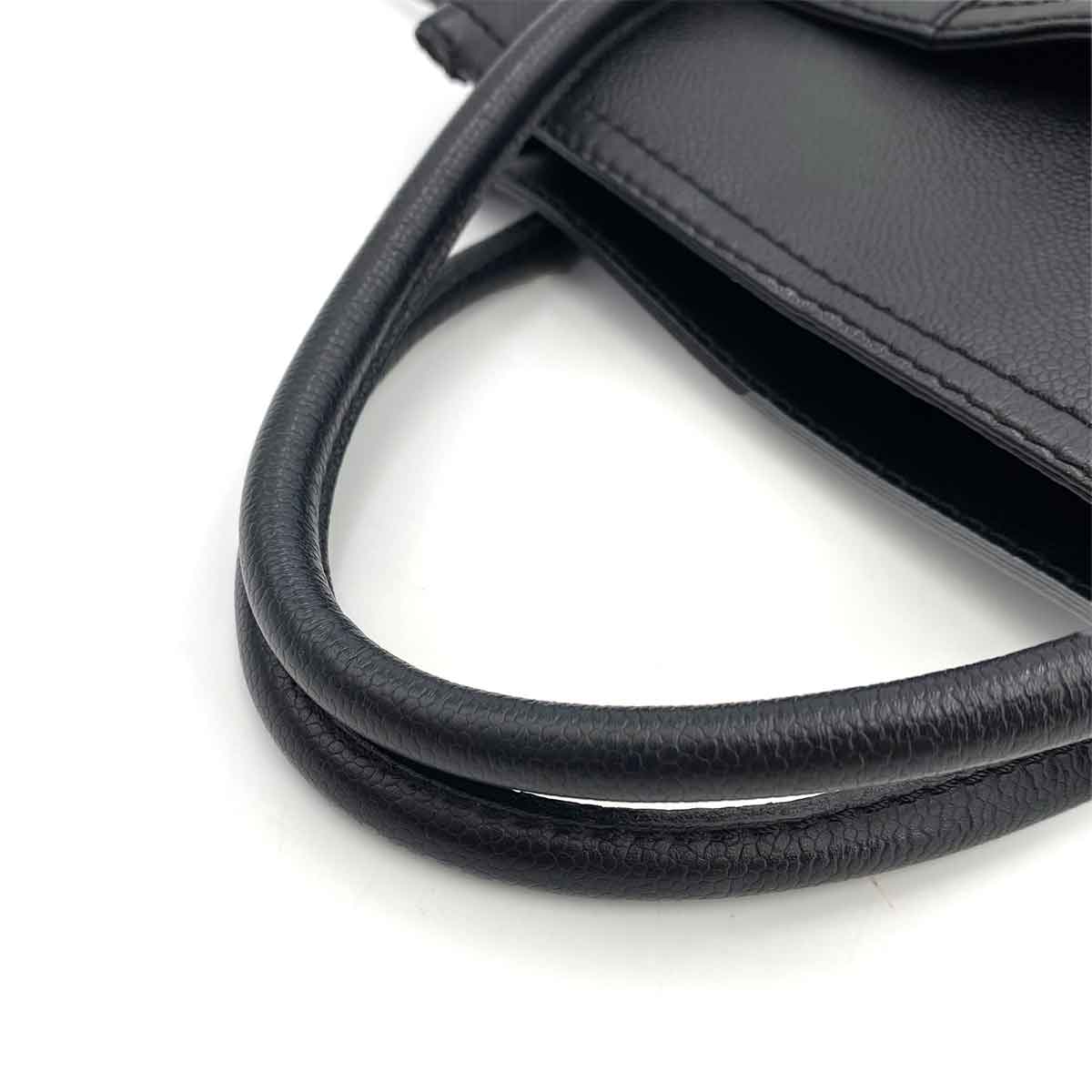 CHANEL VINTAGE CHOCOLATE BAR BUTTON HAND BAG BLACK CAVIAR SKIN SHW 90242908