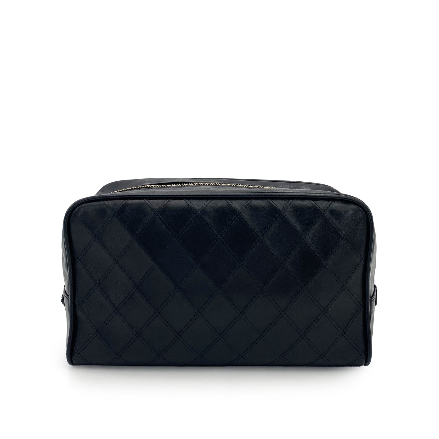 CHANEL VINTAGE BICOLORE POUCH BLACK LAMB SKIN 90242953