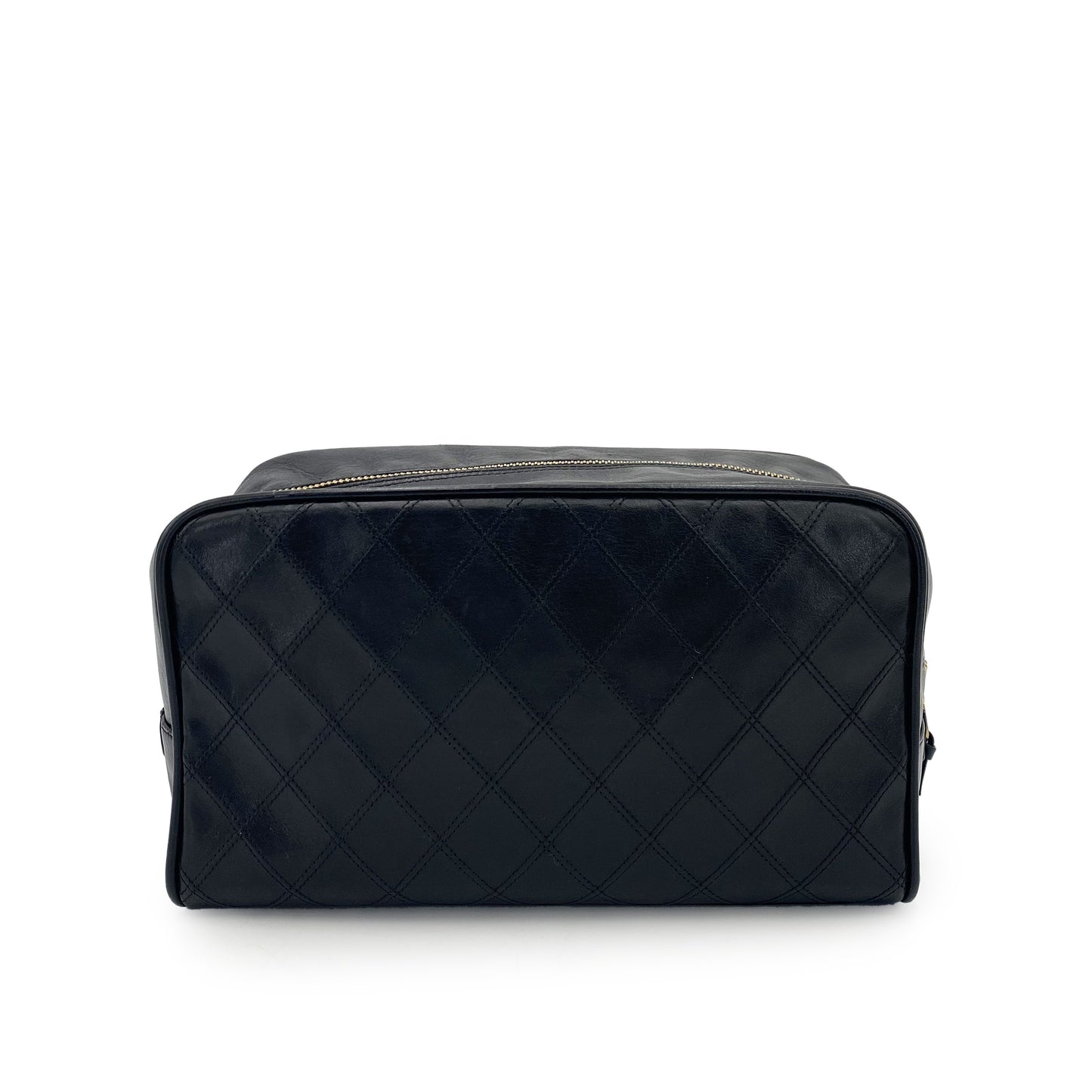 CHANEL VINTAGE BICOLORE POUCH BLACK LAMB SKIN 90242953