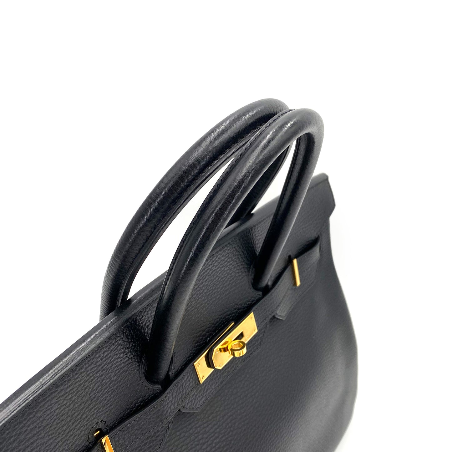 HERMES BIRKIN 35 BLACK ARDENNES HAND BAG □F 90242954