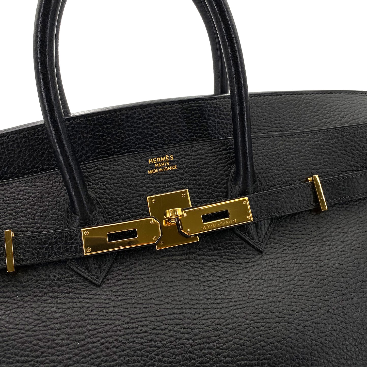 HERMES BIRKIN 35 BLACK ARDENNES HAND BAG □F 90242954