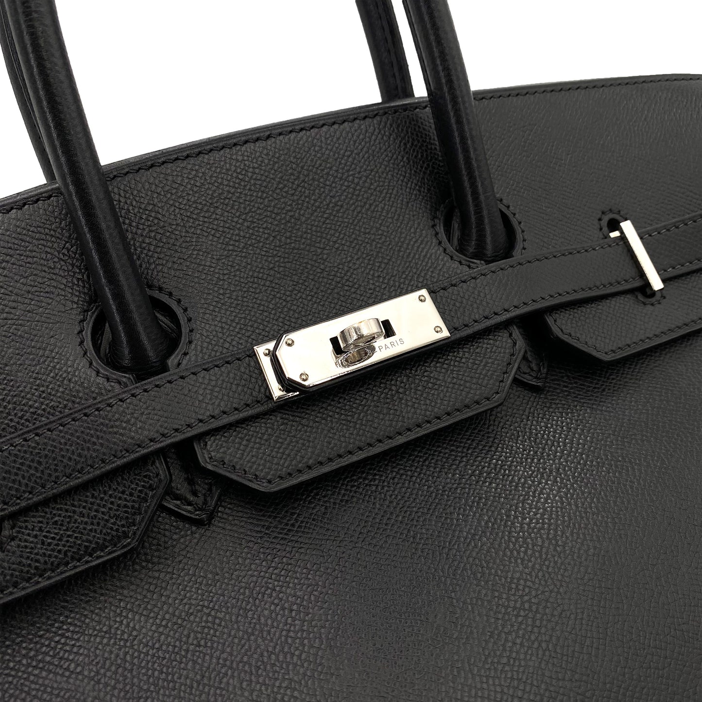 HERMES BIRKIN 35 BLACK EPSOM HAND BAG □H 90242964