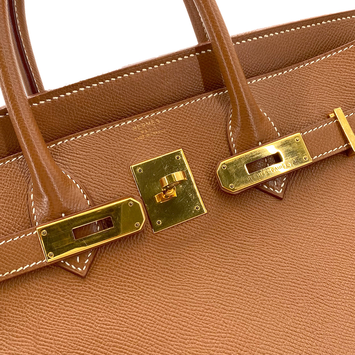 HERMES HAUT A COURROIES 32 GOLD COUCHEVEL HAND BAG □B 90242965