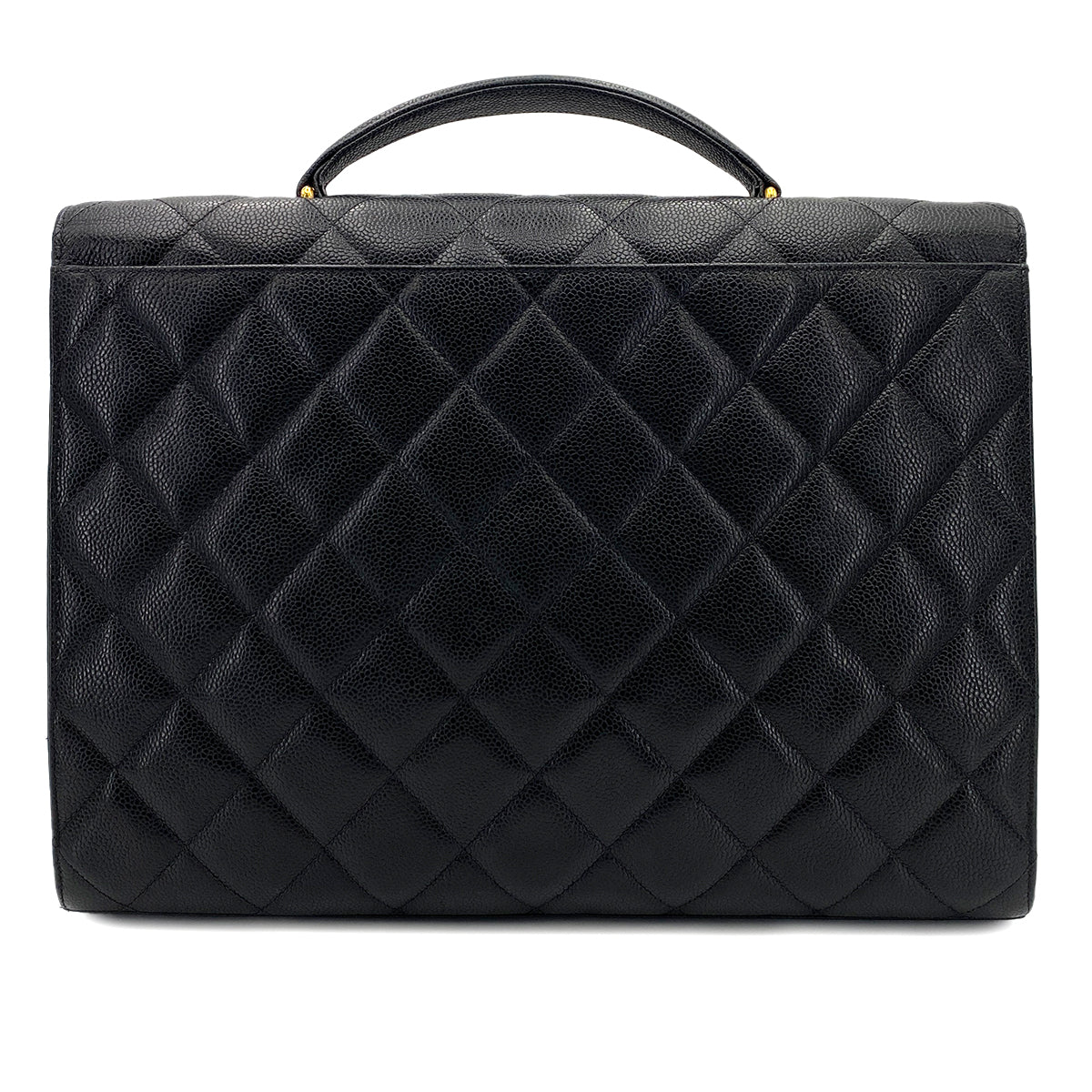 CHANEL VINTAGE BIG COCO BRIEF HAND BAG BLACK CAVIAR SKIN 90242975