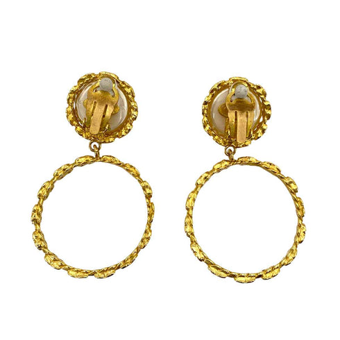 CHANEL VINTAGE EARRINGS FAKE PEARL HOOP ACCESSORY 2 8 90242980 - PURPOSE