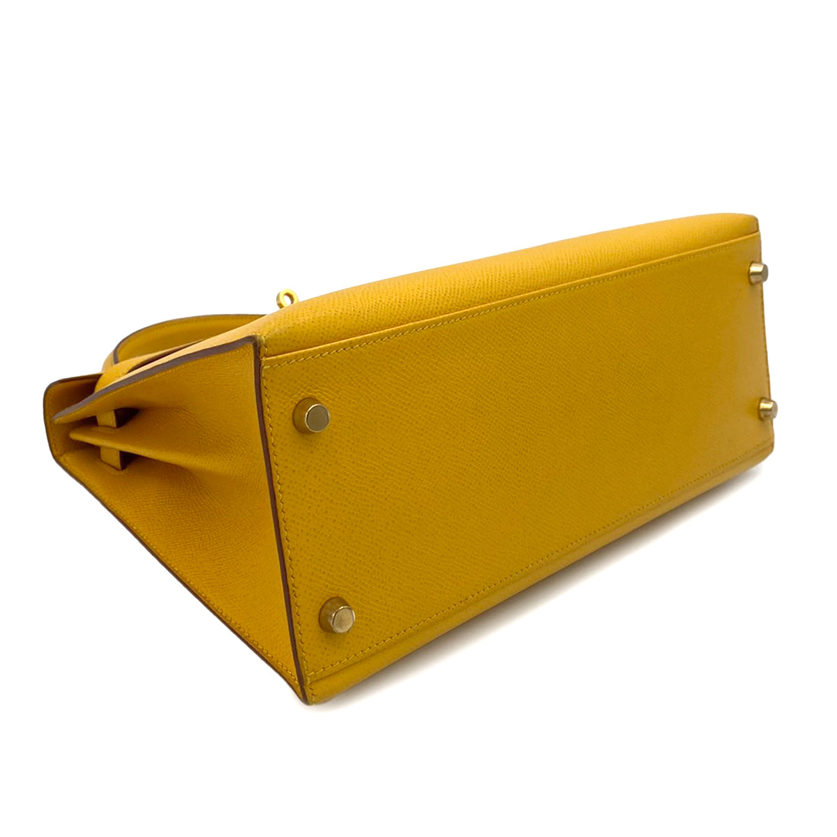 HERMES KELLY 28 SELLIER JAUNE COUCHEVEL HAND SHOULDER BAG 〇X 90242990