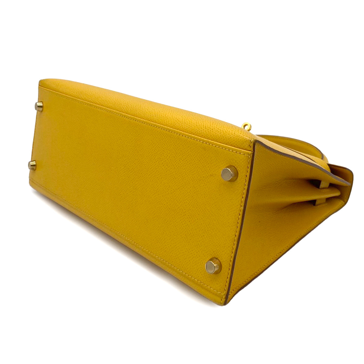 HERMES KELLY 28 SELLIER JAUNE COUCHEVEL HAND SHOULDER BAG 〇X 90242990