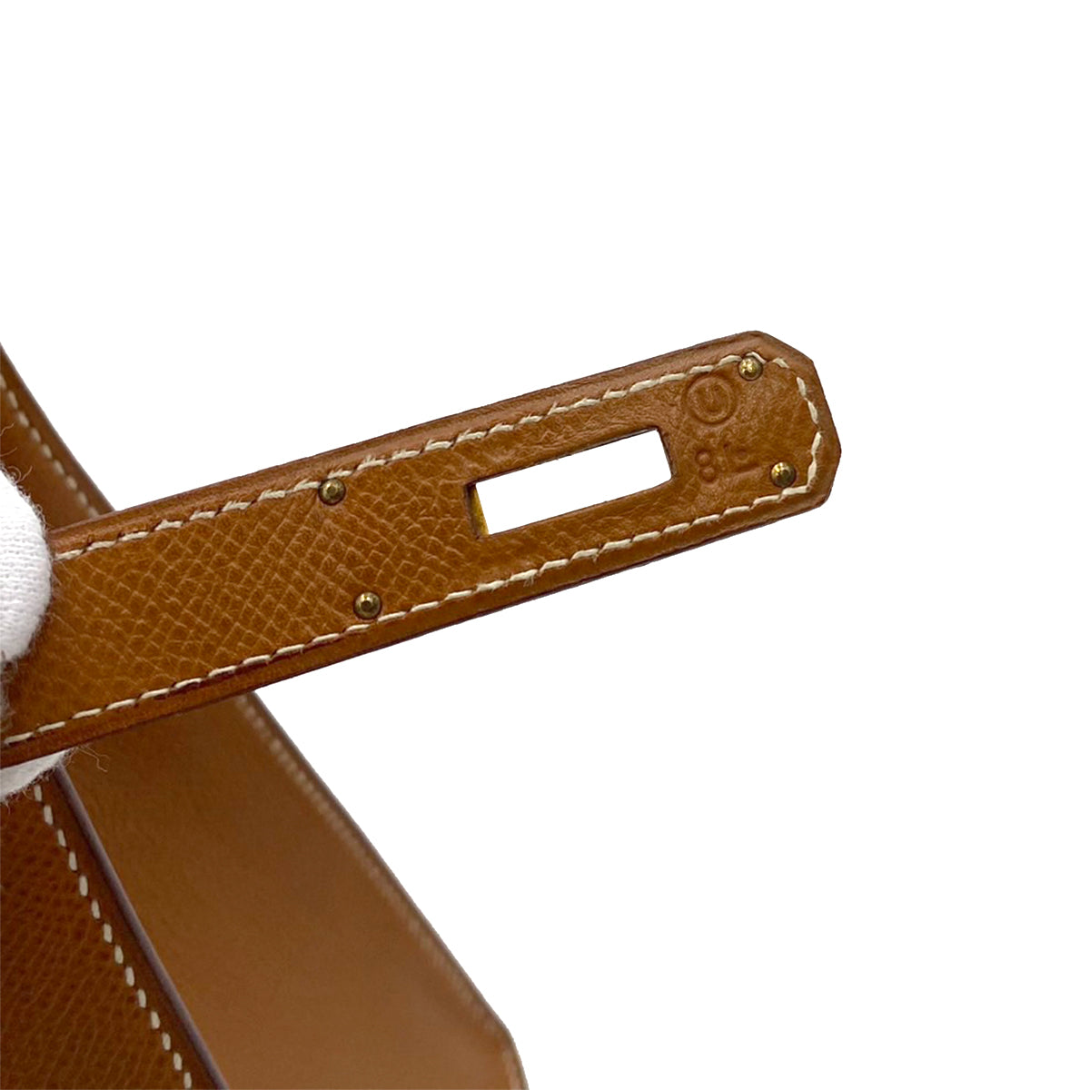 HERMES KELLY 28 SELLIER GOLD COUCHEVEL HAND SHOULDER BAG 〇U 90242991