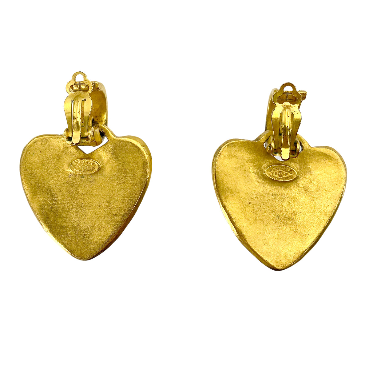 CHANEL VINTAGE EARRINGS HEART COCOMARK ACCESSORY 95P 90242993