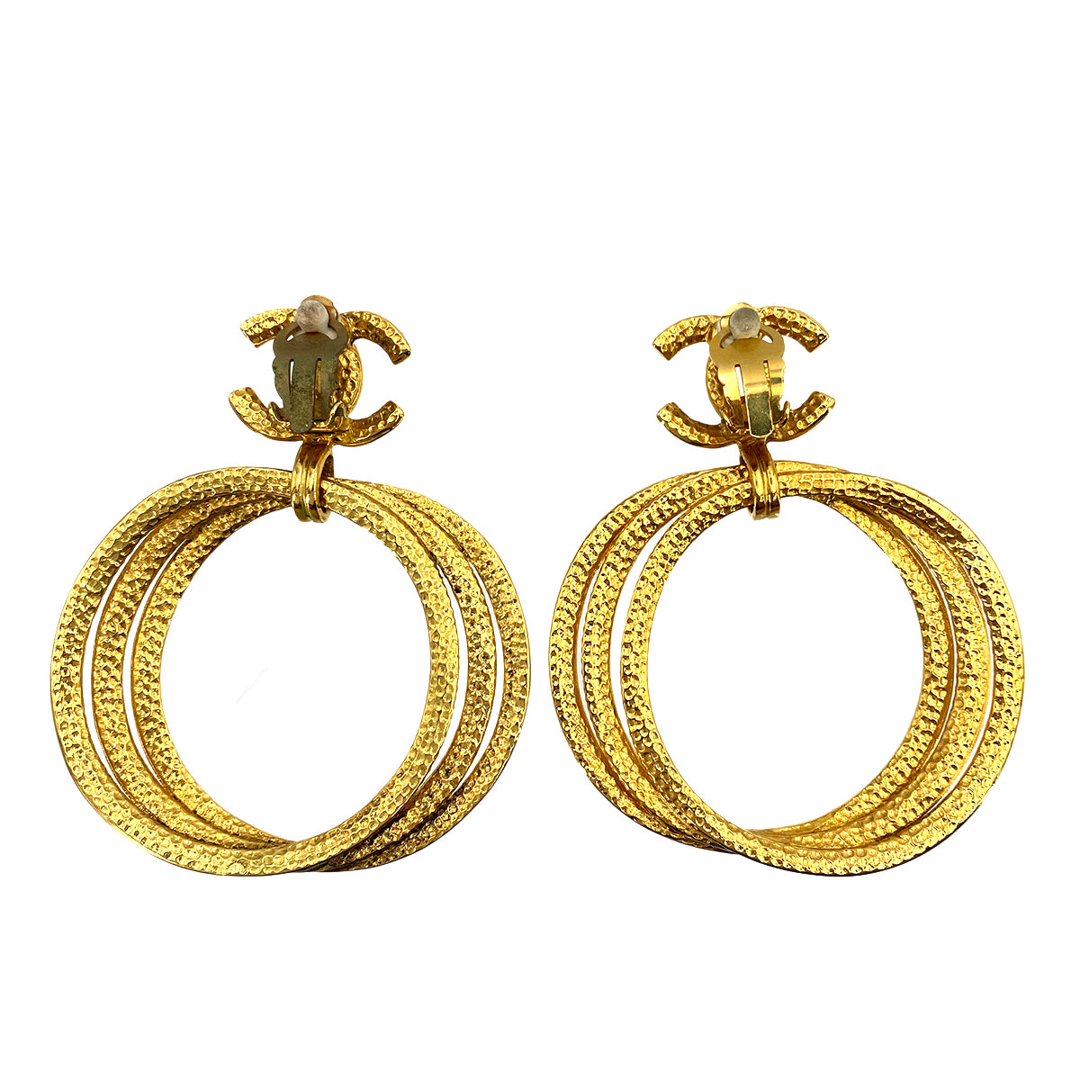 CHANEL VINTAGE EARRINGS COCOMARK HOOP ACCESSORY 96P 90242994