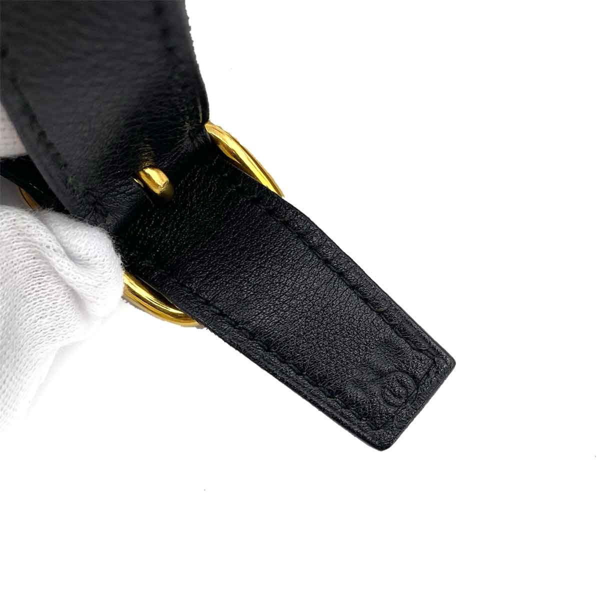 HERMES SMACK BLACK GULLIVER LIZARD OSTRICH HAND SHOULDER BAG 〇U GHW 90243208