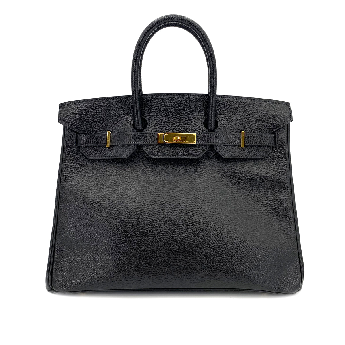 HERMES BIRKIN 35 BLACK ARDENNES HAND BAG 〇Z 90243211