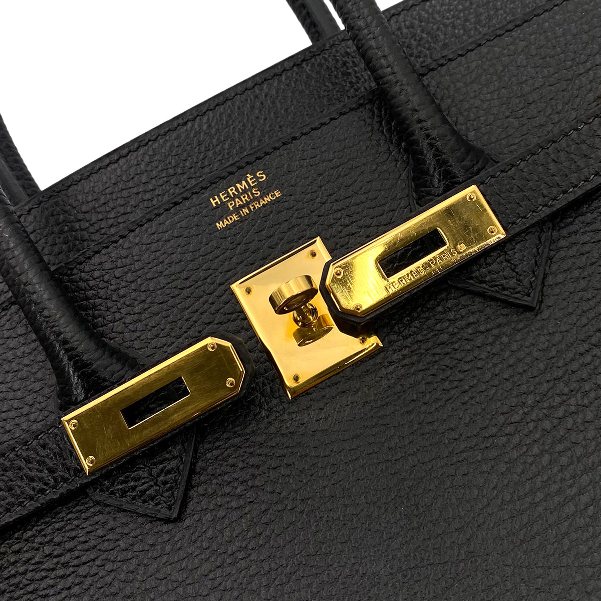 HERMES BIRKIN 35 BLACK ARDENNES HAND BAG 〇Z 90243211