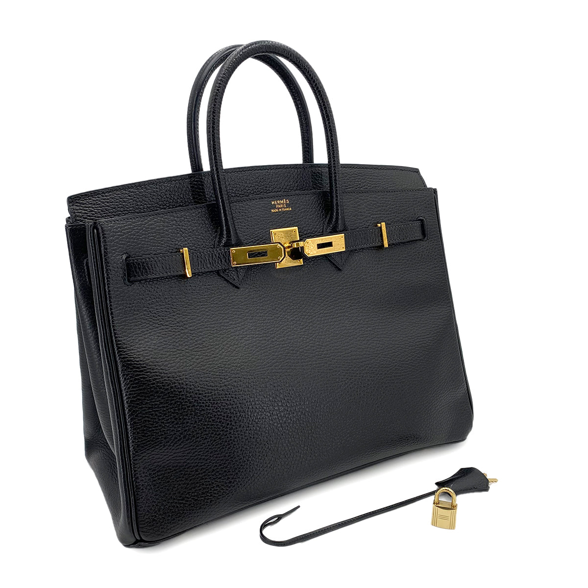 HERMES BIRKIN 35 BLACK ARDENNES HAND BAG 〇Z 90243211