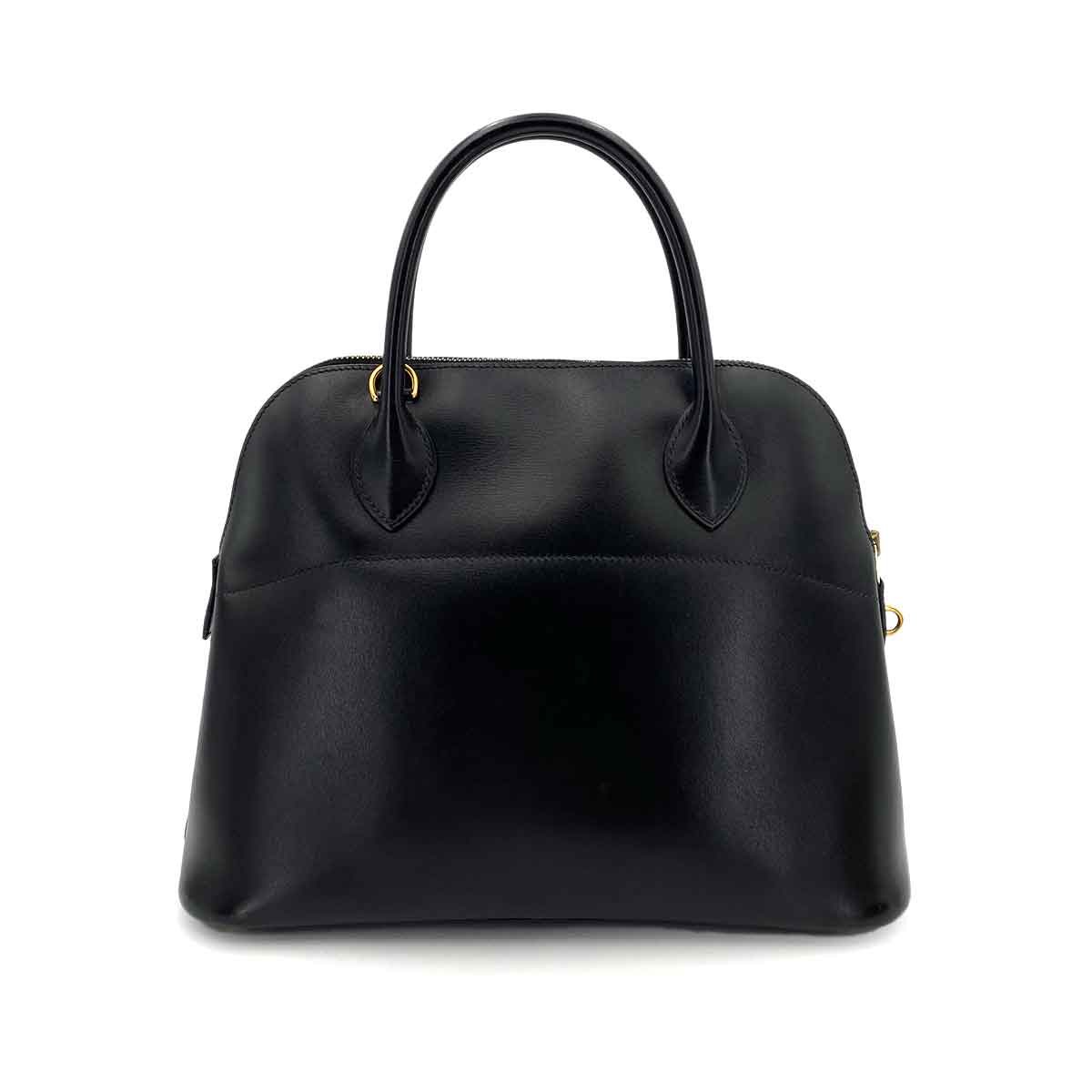 HERMES BOLIDE 31 BLACK BOXCALF HAND SHOULDER BAG □F 90243212