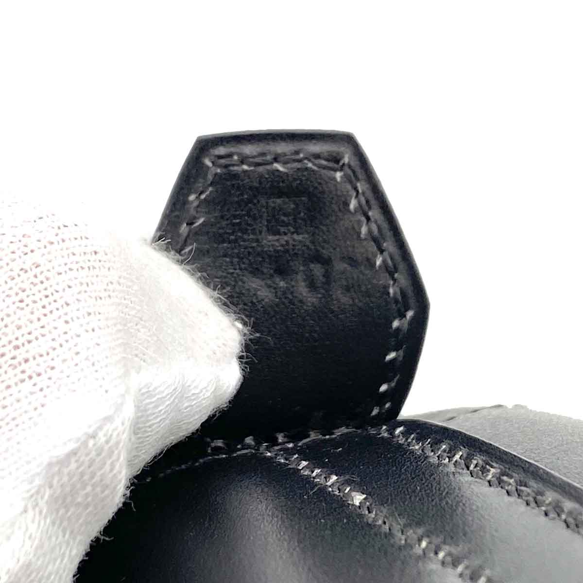 HERMES BOLIDE 31 BLACK BOXCALF HAND SHOULDER BAG □F 90243212