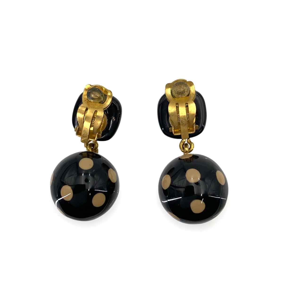 CHANEL VINTAGE EARRINGS COCOMARK DOTS ACCESSORY 00A 90243213