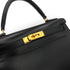 HERMES KELLY 28 SELLIER BLACK BOXCALF HAND SHOULDER BAG 〇Z 90243214 - PURPOSE