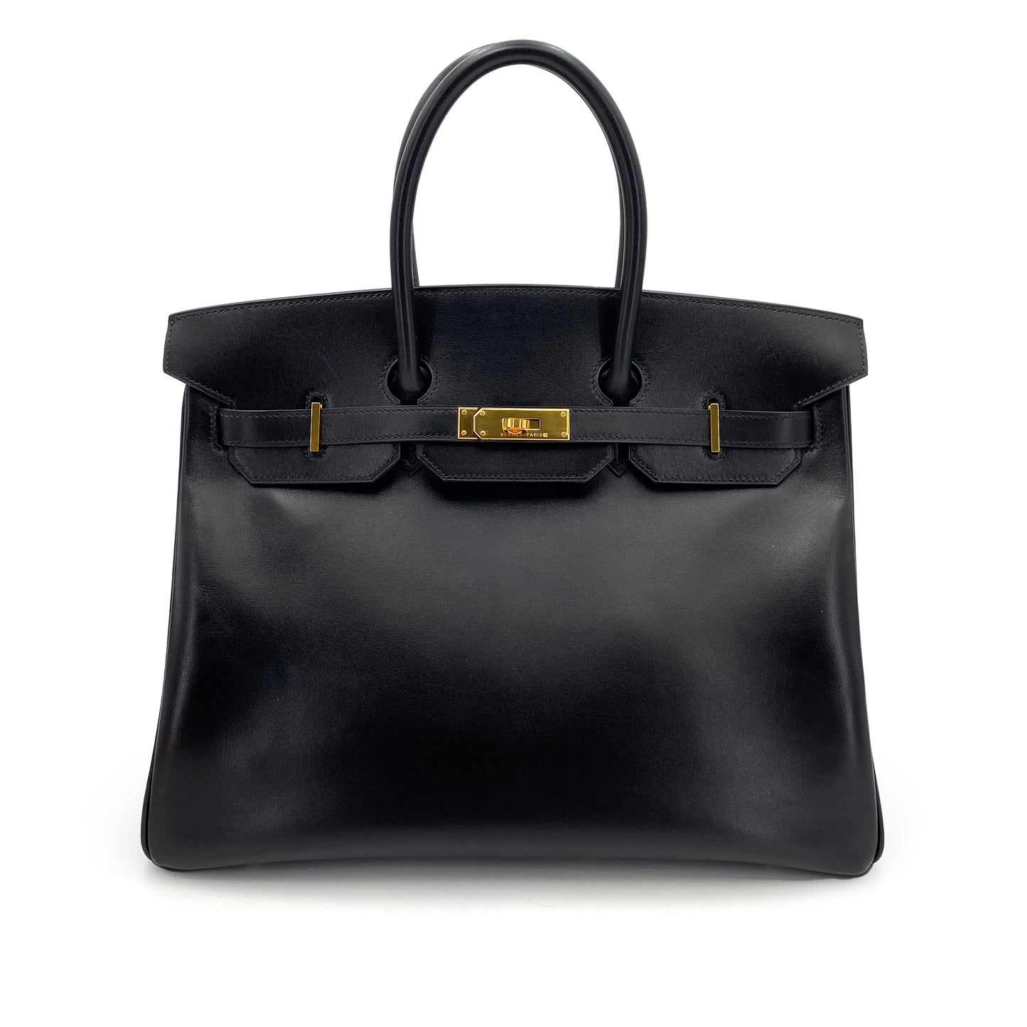 HERMES BIRKIN 35 BLACK BOXCALF HAND BAG □F 90243224