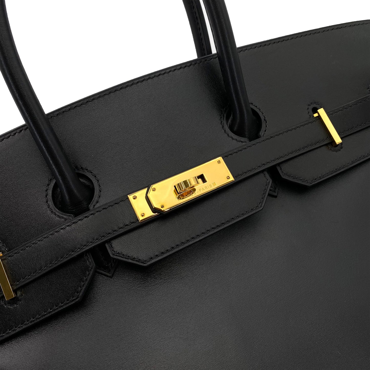 HERMES BIRKIN 35 BLACK BOXCALF HAND BAG □F 90243224