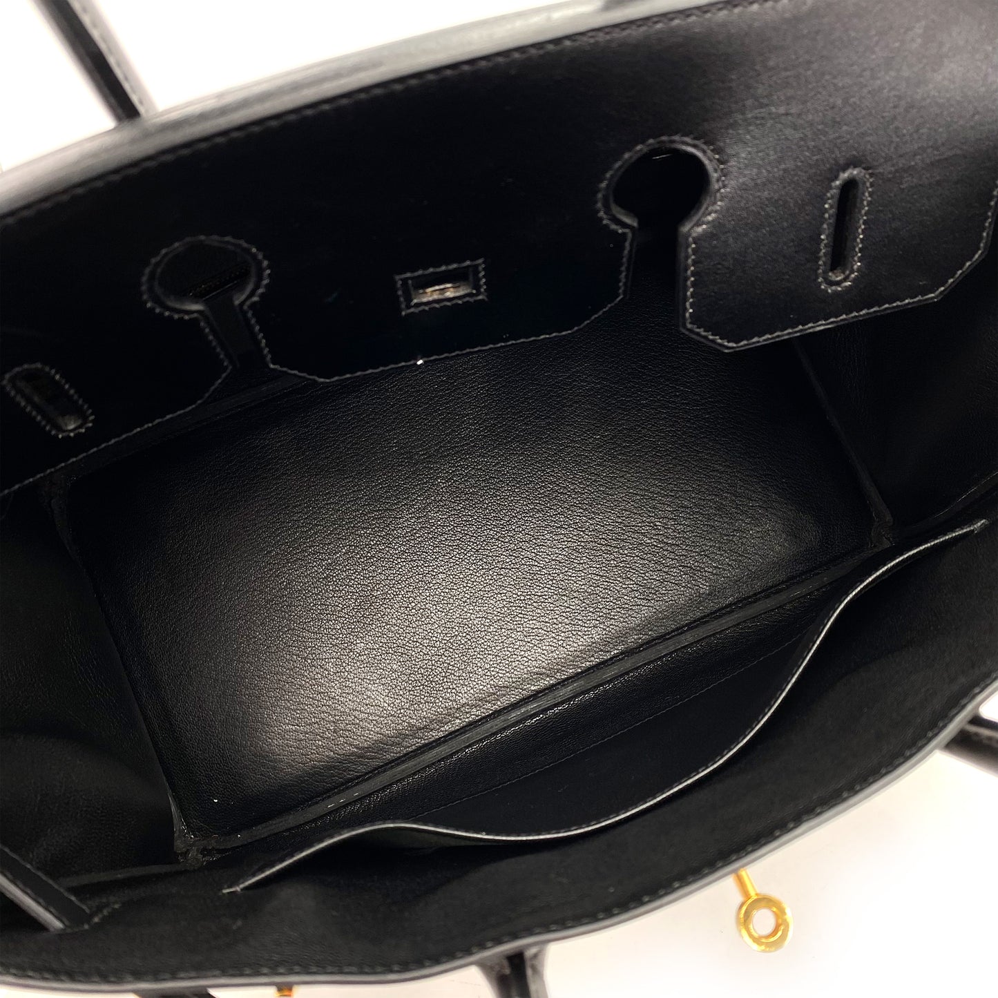 HERMES BIRKIN 35 BLACK BOXCALF HAND BAG □F 90243224