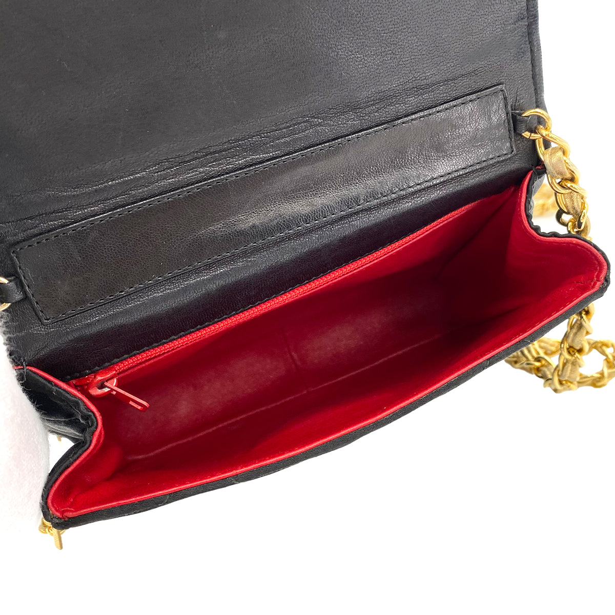 CHANEL VINTAGE FRINGE SHOULDER BAG BLACK SATIN 90243229