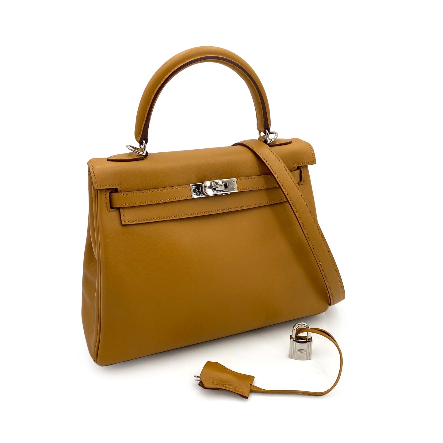 HERMES KELLY 25 RETOURNE BISCUIT SWIFT HAND SHOULDER BAG □M SHW 90243231