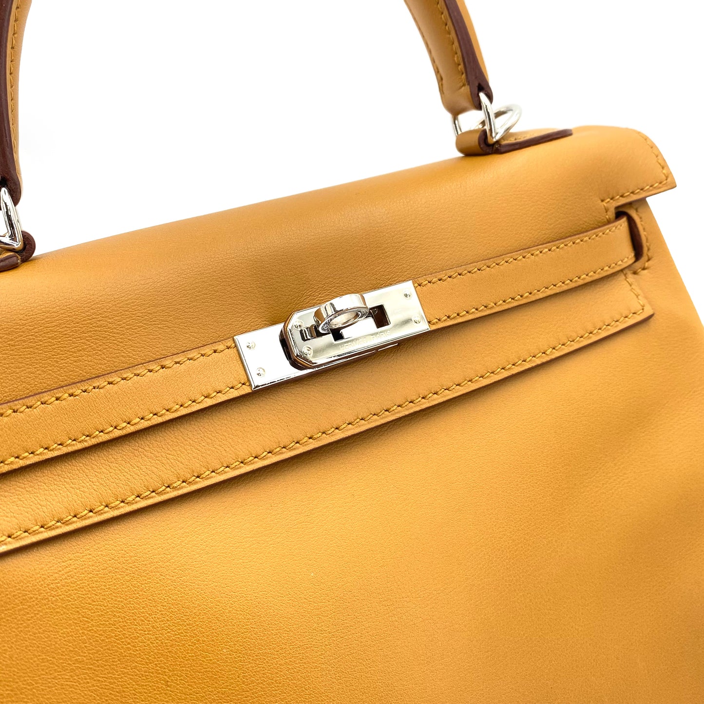 HERMES KELLY 25 RETOURNE BISCUIT SWIFT HAND SHOULDER BAG □M SHW 90243231