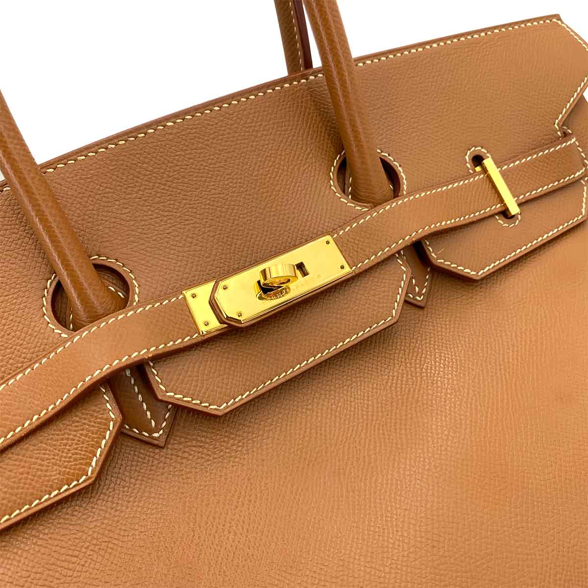 HERMES BIRKIN 35 GOLD COURCHEVEL HAND BAG □C 90243232