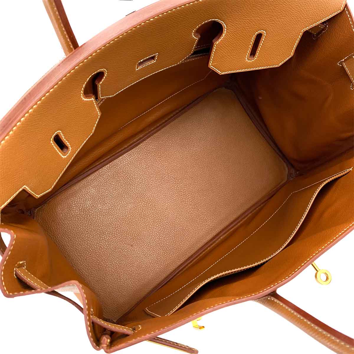 HERMES BIRKIN 35 GOLD COURCHEVEL HAND BAG □C 90243232