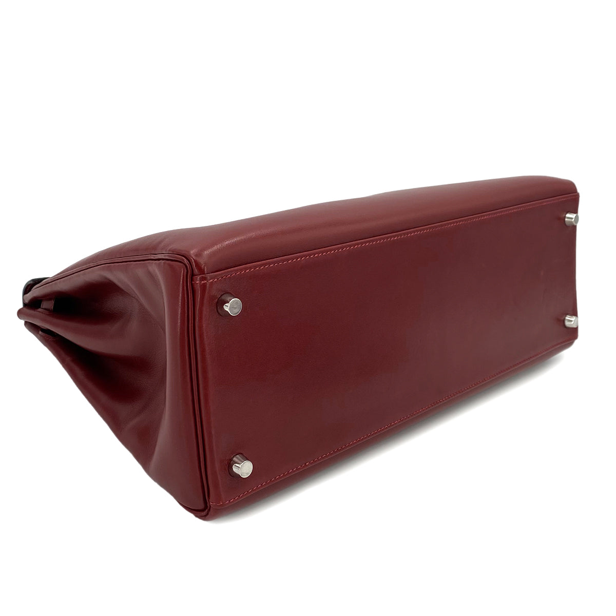 HERMES KELLY 35 RETOURNE ROUGE H BOXCALF HAND SHOULDER BAG □O 90243242