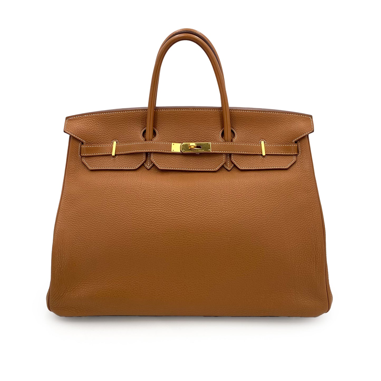 HERMES BIRKIN 40 GOLD TOGO HAND BAG □O 90243248