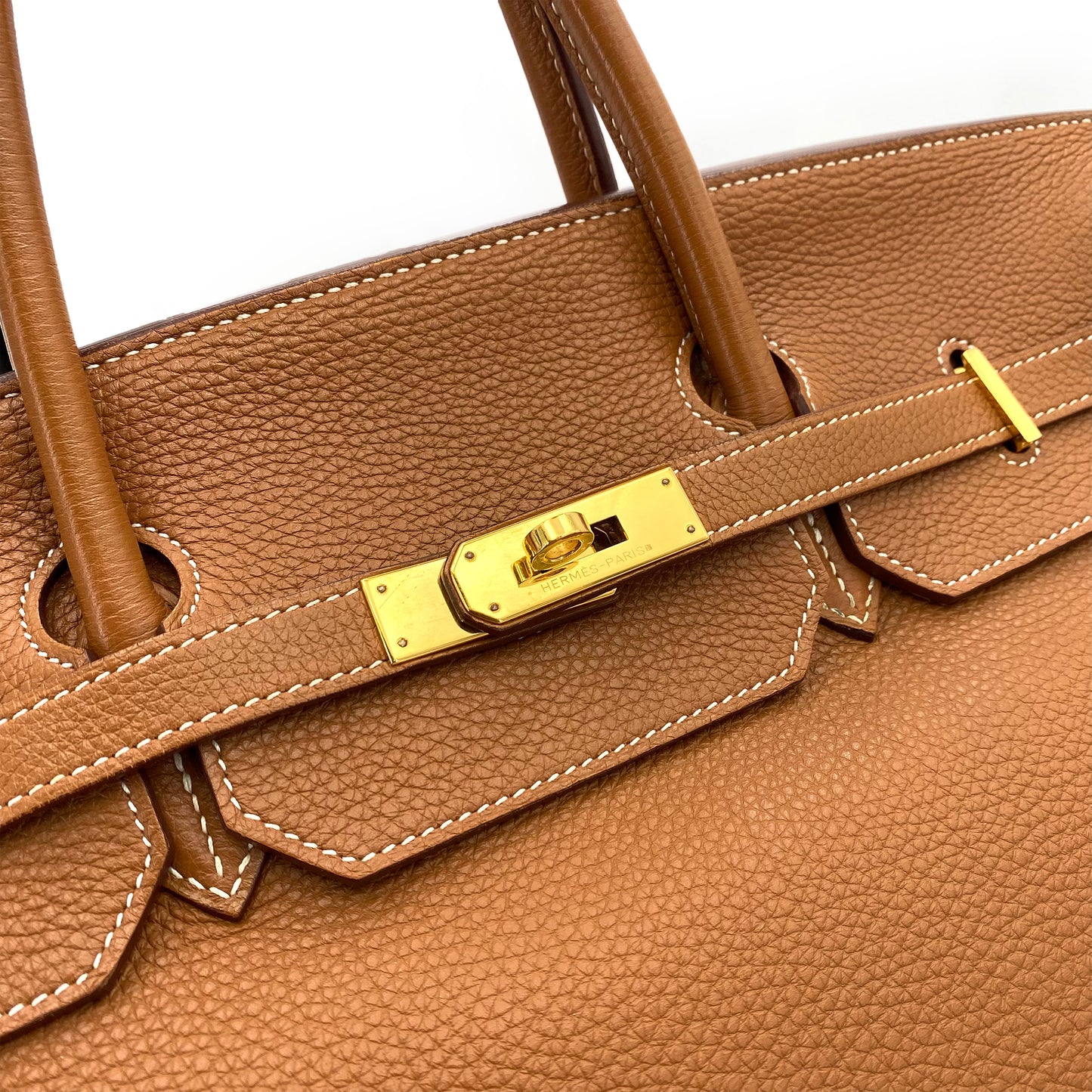HERMES BIRKIN 40 GOLD TOGO HAND BAG □O 90243248