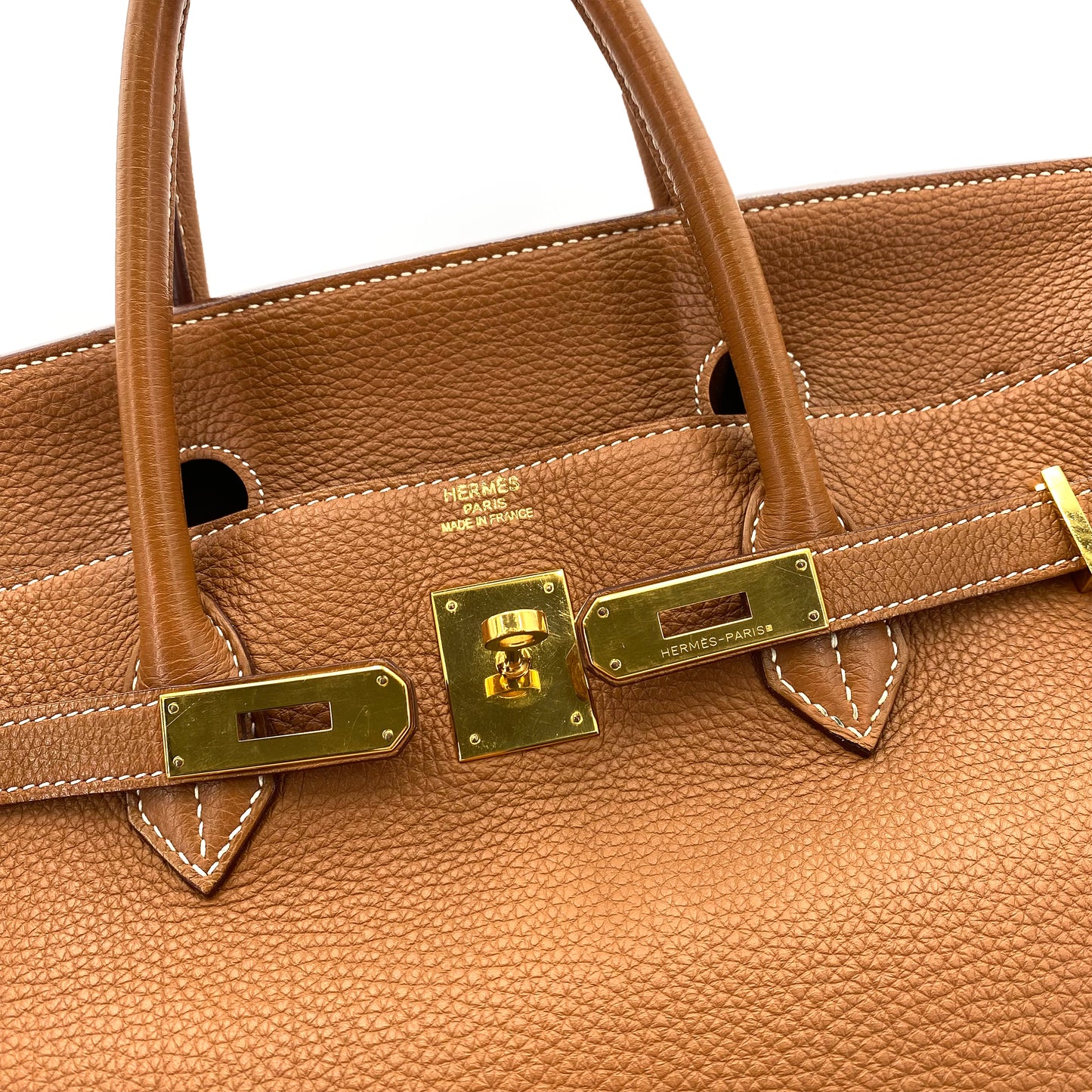 HERMES BIRKIN 40 GOLD TOGO HAND BAG □O 90243248