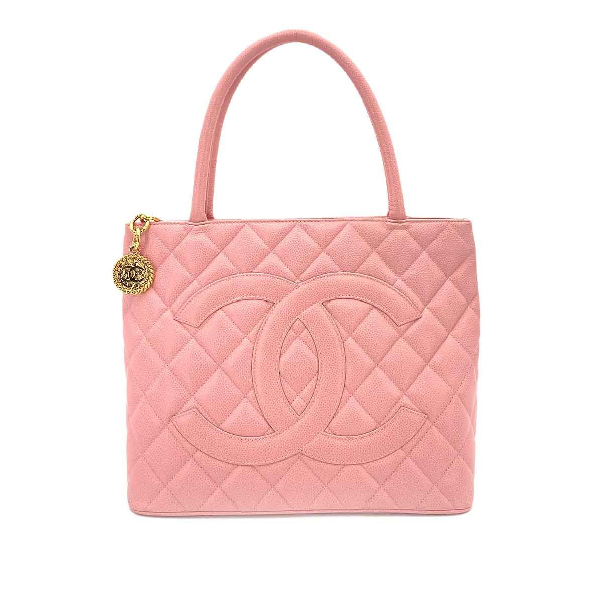 CHANEL VINTAGE MEDALLION TOTE BAG PINK CAVIAR SKIN 90243297